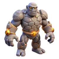 wonderful abstract A powerful golem, made of stone and animated by magic 4K png