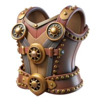 elegant artistic Steampunk corset with buckles, gears, and leather accents premium png