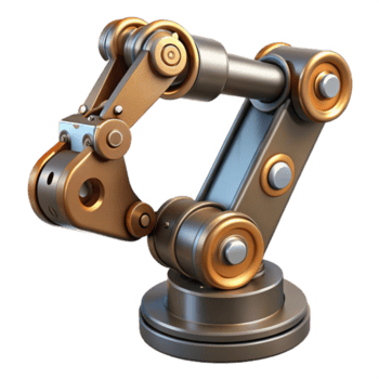 elegante abstrato steampunk robótico braço com articulado juntas e rebites genuíno png