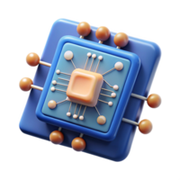 dramatic artistic Artificial intelligence chip with neural network design original png