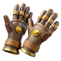 wonderful abstract Steampunk gloves with articulated brass finger joints professional png