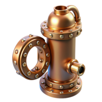 beautiful rustic Steampunk tube, copper with visible rivets high quality png