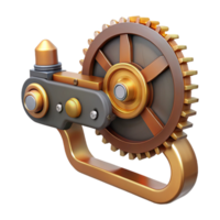 serene classic Steampunk saw, with a circular blade and steam-powered mechanism professional png