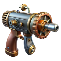 elegant contemporary Steampunk drill, with a rotating bit and a steam-powered motor exclusive png
