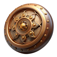 magnificent artistic Steampunk button, large and round with intricate engravings professional png