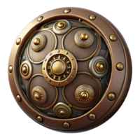 impressive rustic Steampunk button, large and round with intricate engravings premium png