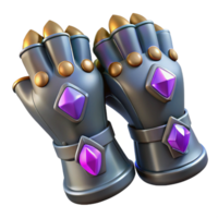 magnificent creative A pair of gauntlets with glowing gems embedded 4K png