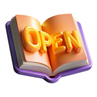 magnificent creative A single, open book with illuminated text exclusive png