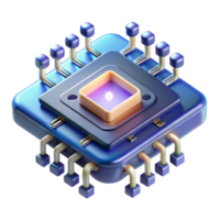 beautiful modern Quantum Computer Processor with glowing circuits 4K png