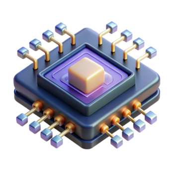 bellissimo creativo quantistico computer processore con raggiante circuiti autentico png