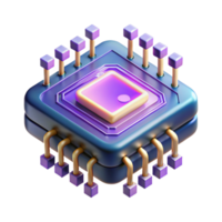 vibrant artistic Quantum Computer Processor with glowing circuits original png