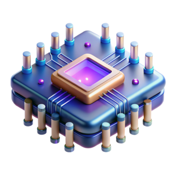 straordinario minimalista quantistico computer processore con raggiante circuiti alto risoluzione png