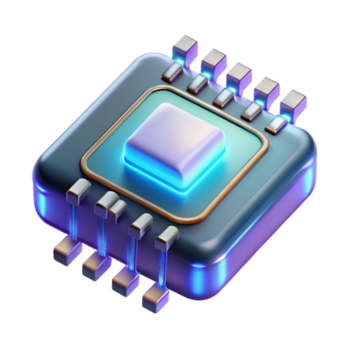 deslumbrante clássico cyberpunk dados lasca com brilhando circuitos Alto resolução png