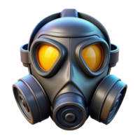 serene creative Cyberpunk Gas Mask with integrated filters high resolution png