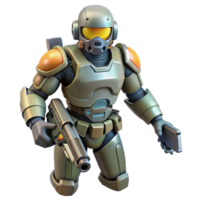 impressive creative Robot Soldier with advanced weaponry genuine png