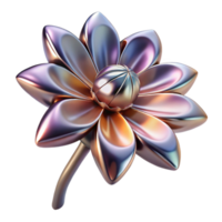 impressive rustic Bioengineered Flower with metallic petals authentic png