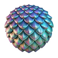 elegant contemporary A detailed illustration of a dragon scale, shimmering iridescently high quality png
