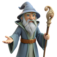 serene abstract A wise old wizard with a long white beard and staff exclusive png