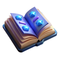 stunning minimalist A single, open book, with pages filled with glowing runes premium png