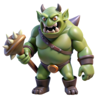 wonderful traditional A ferocious ogre, wielding a giant club high quality png
