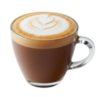 Hot Cappuccino with Latte Art, Isolated on Transparent Background, Perfect for Cafe Menu and Coffee Lovers png