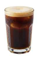 Iced Espresso with Creamy Foam in a Glass, Isolated on White, Refreshing Cold Brew Coffee for Caffeine Boost png
