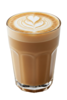 Hot Cappuccino with Latte Art in a Cup, Isolated on White Background, Perfect for Cafe Menu and Coffee Lovers png