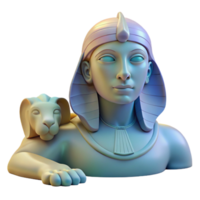vibrant rustic Sphinx, enigmatic creature, lion's body, human head, serene expression high quality png