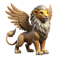 elegant minimalist Griffin, eagle-headed lion, powerful wings, sharp talons 4K png