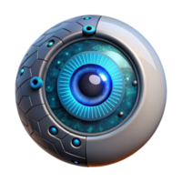 impressive traditional Cybernetic eye, glowing iris, intricate circuitry authentic png