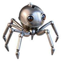 wonderful rustic Robot spider, metallic legs, multiple eyes high quality png