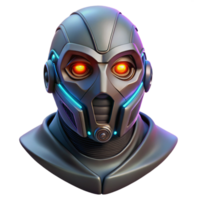 magnificent abstract Cyberpunk mask, covering lower face, glowing details genuine png