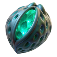 wonderful vintage Alien seed pod, textured surface, bioluminescent glow detailed png