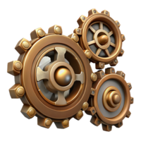 wonderful abstract Steampunk gear set with various sizes and intricate tooth patterns original png