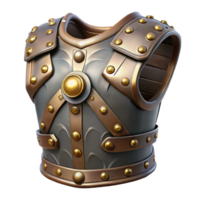 serene vintage Steampunk armor breastplate with riveted plates and brass details high quality png