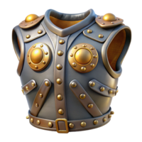 magnificent artistic Steampunk armor breastplate with riveted plates and brass details professional png