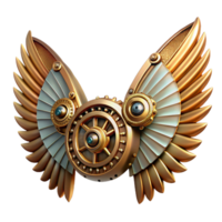 dramatic abstract Steampunk wings made of intricately crafted clockwork and feathers original png