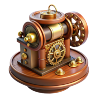 deslumbrante clássico steampunk música caixa com intrincado engrenagens e uma rotativo cilindro autêntico png