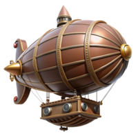 beautiful abstract Steampunk airship in miniature form with intricate details original png