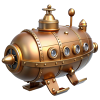 wonderful creative Steampunk submarine in miniature form with intricate details professional png