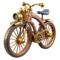 elegant creative Steampunk bicycle in miniature form with intricate details professional png