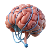 magnificent modern A single, stylized brain with intricate neural pathways authentic png