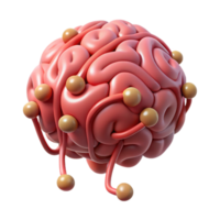 elegant vintage A single, stylized brain with intricate neural pathways exclusive png
