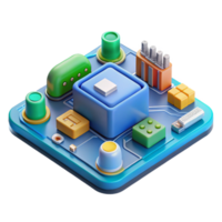 wonderful creative A circuit board with various components original png