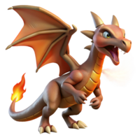 beautiful modern Dragon, fire-breathing mythical creature authentic png