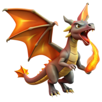 wonderful minimalist Dragon, fire-breathing mythical creature authentic png