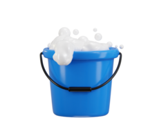 Cubeta con espuma icono 3d hacer concepto de espuma lleno Cubeta casa limpieza herramientas icono ilustración png