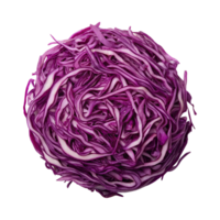 Shredded purple cabbage on transparency background, vibrant and fresh, perfect for salads png
