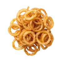 Crispy fried onions piled high, perfect for adding flavor and crunch to dishes png