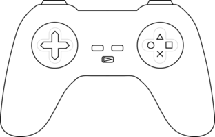 Outline Illustration of a Game Controller in Minimalist Style png